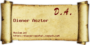 Diener Aszter névjegykártya